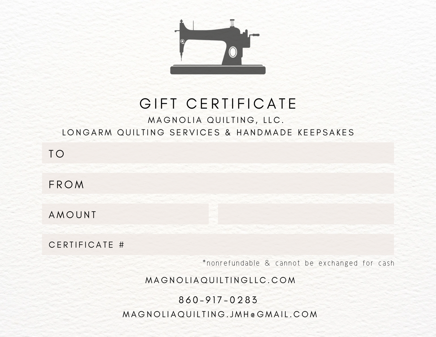 Magnolia Quilting, LLC Gift Card