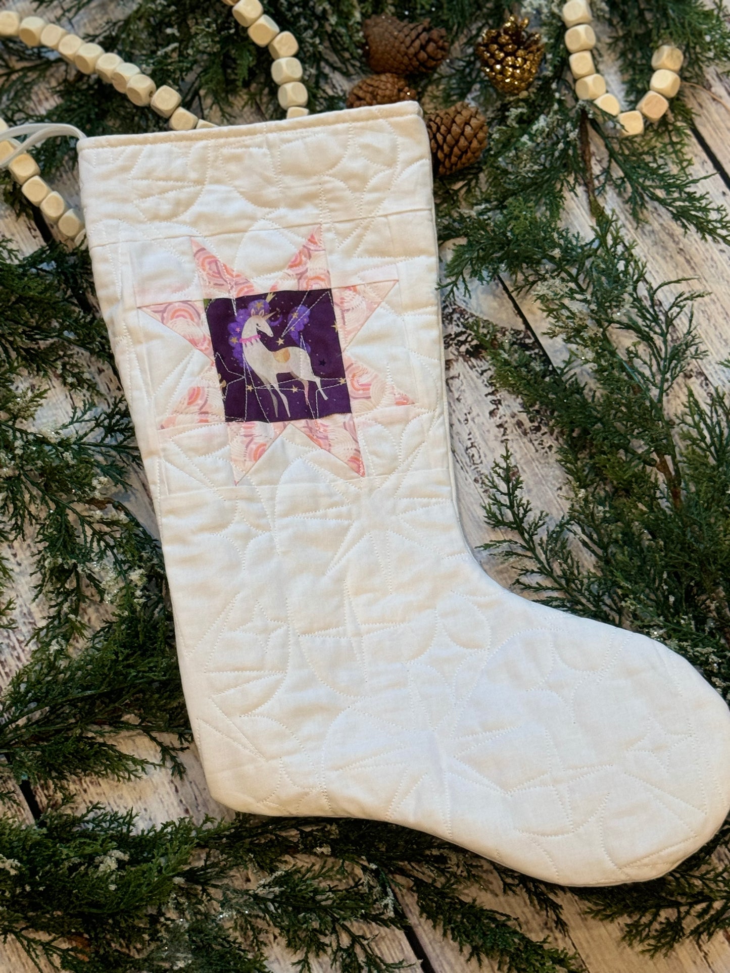 Unicorn Stocking - White Princess