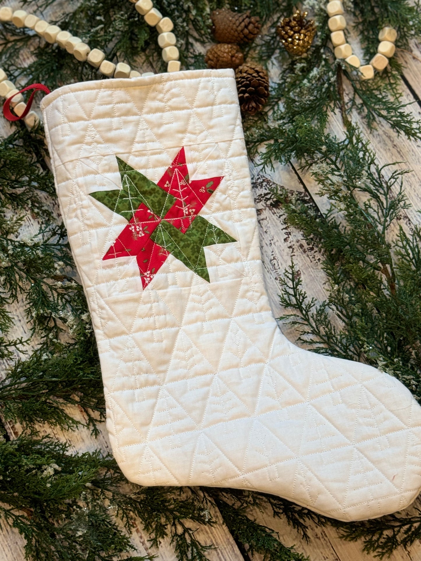 Red & Green Woven Star Stocking