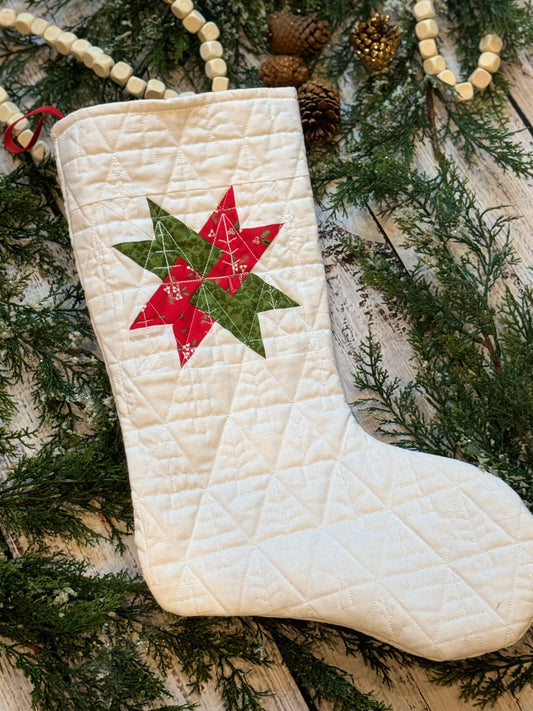 Red & Green Woven Star Stocking