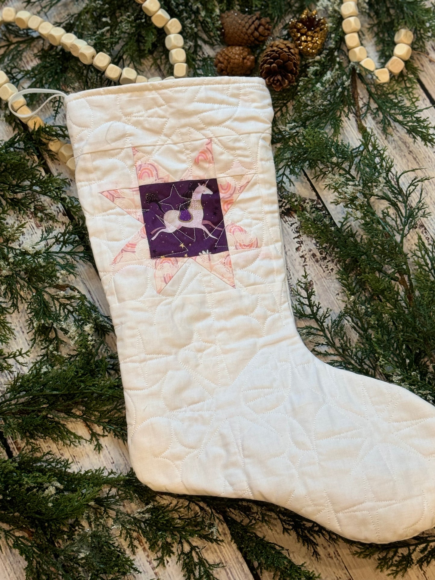 Pink & Black Unicorn Stocking