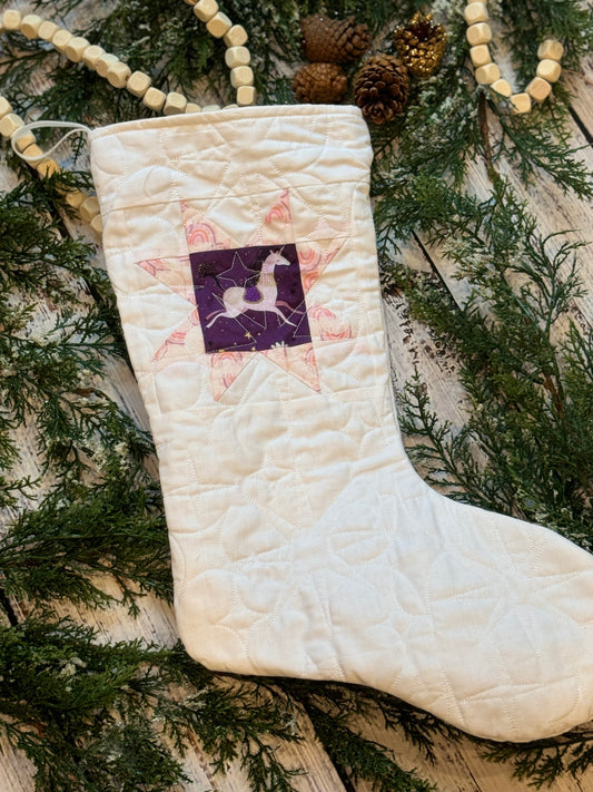 Pink & Black Unicorn Stocking