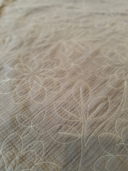 Green Floral Whole Cloth Quilt